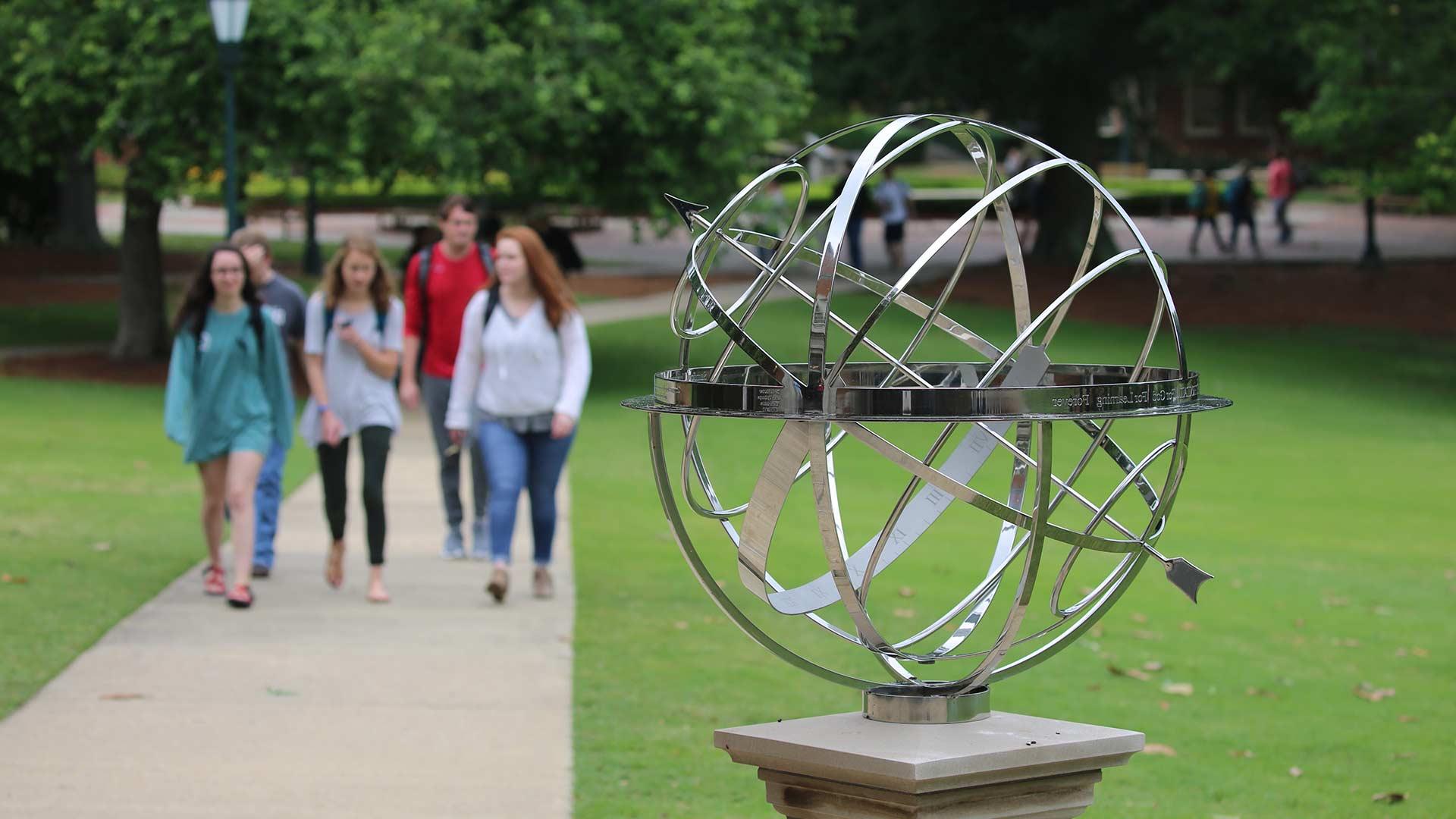 armillary sphere and students